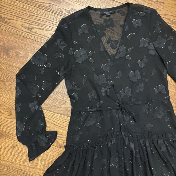 AllSaints Alia Flora Drop Waist Dress - Picture 7 of 16